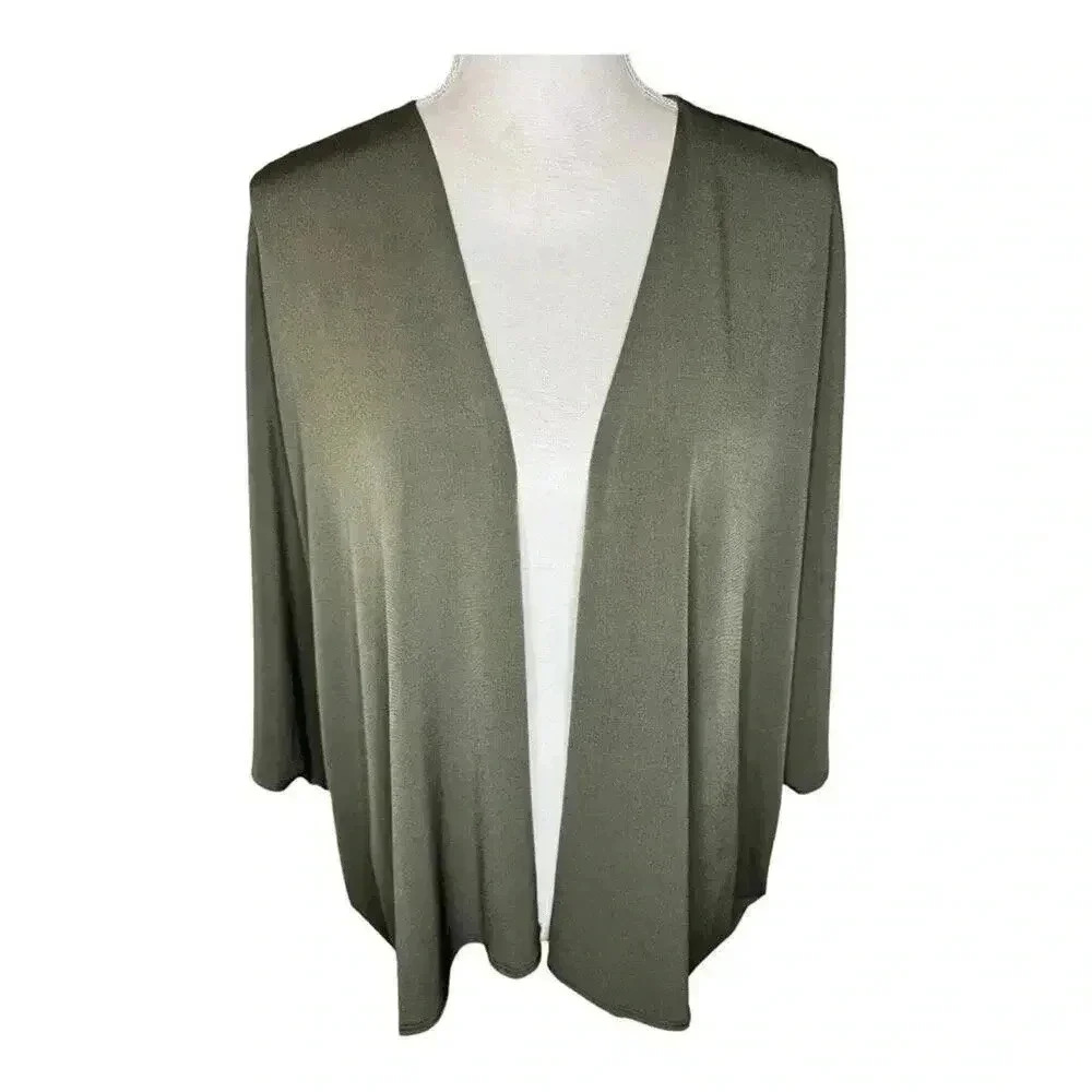 NEW Lanston Women’s XS Oversized Green‎ Stretchy Open Front Cardigan NWT